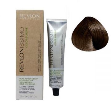 Vopsea Vegana Demi-permanenta - Revlon Professional Color Sublime by Revlonissimo Ammonia Free Permanent Color, nuanta 5 Light Brown, 75 ml