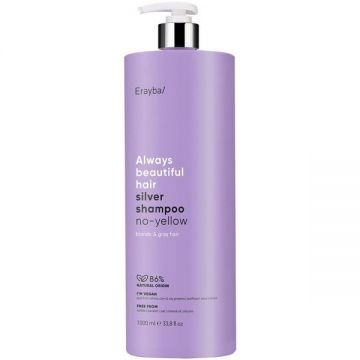 Sampon pentru Repararea Parului Blond & Neutralizarea Tonurilor Galbene - Erayba/ ABH Silver Shampoo No-Yellow 1000 ml