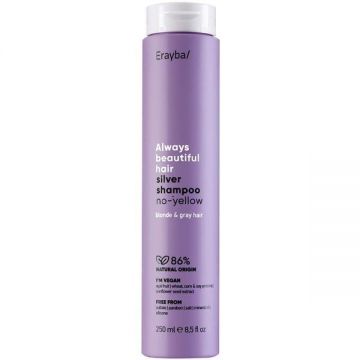 Sampon pentru Repararea Parului Blond & Neutralizarea Tonurilor Galbene - Erayba/ ABH Silver Shampoo No-Yellow 250 ml