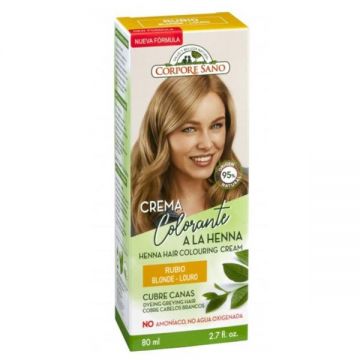 Vopsea Henna Crema Semipermanenta - Corpore Sano Henna Hair Colouring Cream, nuanta Blond, 80 ml Vopsea Henna Crema Semipermanenta - Corpore Sano Henna Hair Colouring Cream, nuanta Blond, 80 ml