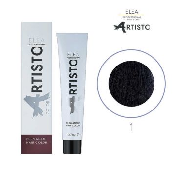 Vopsea permanenta pentru par Elea Professional Artisto Color, 1 Negru, 100 ml