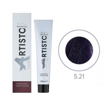 Vopsea permanenta pentru par Elea Professional Artisto Color, 5/21 Saten deschis violet gri, 100 ml