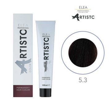 Vopsea permanenta pentru par Elea Professional Artisto Color, 5/3 Saten deschis auriu, 100 ml