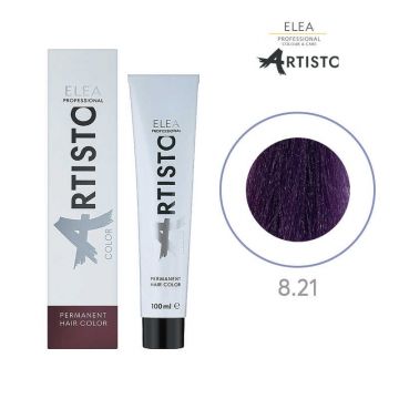 Vopsea permanenta pentru par Elea Professional Artisto Color, 8/21 Castaniu deschis violet gri, 100 ml