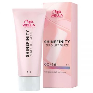 Vopsea translucida demipermanenta - Wella Professionals Shinefinity Zero Lift Glaze, nuanta 00/66 Violet Booster (violet), 60 ml