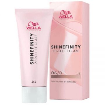 Vopsea translucida demipermanenta - Wella Professionals Shinefinity Zero Lift Glaze, nuanta 06/0 Natural Brandy (blond inchis natural), 60 ml