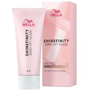 Vopsea translucida demipermanenta - Wella Professionals Shinefinity Zero Lift Glaze, nuanta 06/02 Dark Sage (blond inchis natural mat), 60 ml