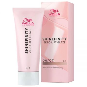 Vopsea translucida demipermanenta - Wella Professionals Shinefinity Zero Lift Glaze, nuanta 06/07 Deep Walnut (blond inchis saten natural), 60 ml