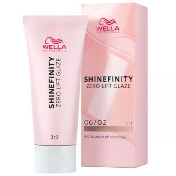 Vopsea translucida demipermanenta - Wella Professionals Shinefinity Zero Lift Glaze, nuanta 06/6 Cherry Wine (blond inchis violet), 60 ml