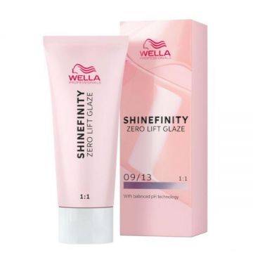 Vopsea translucida demipermanenta - Wella Professionals Shinefinity Zero Lift Glaze, nuanta 09/13 Toffee Milk (blond foarte deschis cenusiu auriu), 60 ml