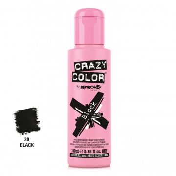 Crazy Color Vopsea semipermanenta 030 Black 100ml