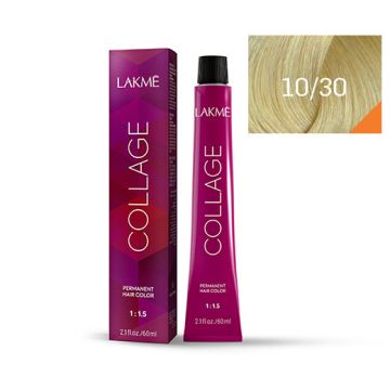 Lakme Collage Vopsea de par permanenta 10/30 blond platinat auriu 60ml