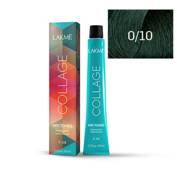 Lakme Vopsea profesionala permanenta pentru par 0/10 verde Collage Mix Tone 60ml