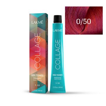 Lakme Vopsea profesionala permanenta pentru par 0/50 rosu Collage Mix Tone 60ml