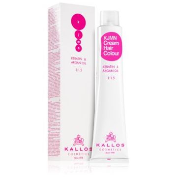 Kallos KJMN Professional Cream Hair Colour Keratin & Argan Oil culoare par cu keratina si ulei de argan