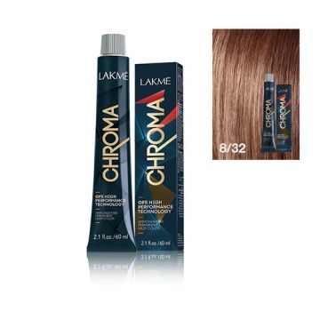 Lakme Chroma Vopsea de par permanenta fara amoniac blond deschis auriu violet 8/32 60ml