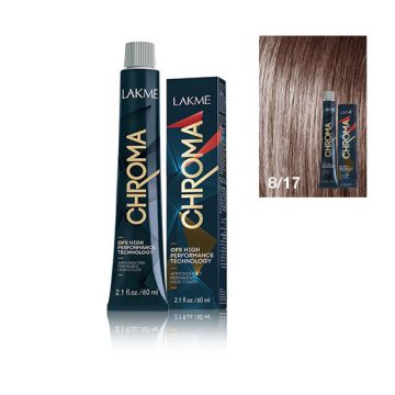 Lakme Chroma Vopsea de par permanenta fara amoniac blond deschis cenusiu rece 8/17 60ml