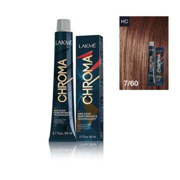 Lakme Chroma Vopsea de par permanenta fara amoniac blond mediu castaniu 7/60 60ml