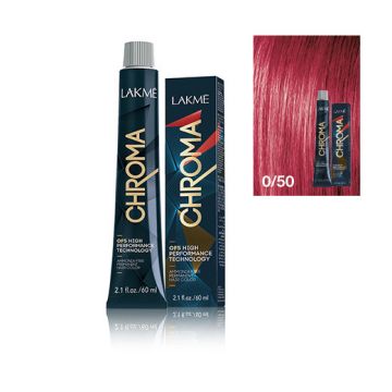 Lakme Chroma vopsea de par permanenta fara amoniac rosu 0/50 60 ml