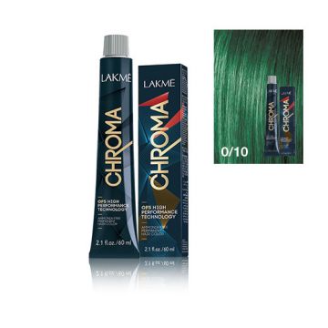 Lakme Chroma vopsea de par permanenta fara amoniac verde 0/10 60 ml