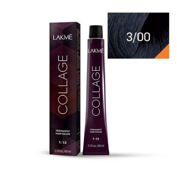 Lakme Collage Vopsea de par permanenta 3/00 saten inchis 60ml