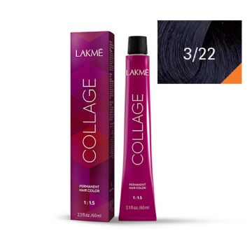 Lakme Collage Vopsea de par permanenta 3/22 saten inchis violet 60ml