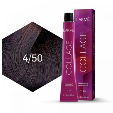 Lakme Collage Vopsea de par permanenta 4/50 saten mediu mahon 60ml