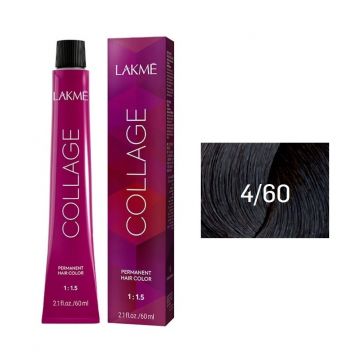 Lakme Collage Vopsea de par permanenta 4/60 saten mediu castaniu 60ml