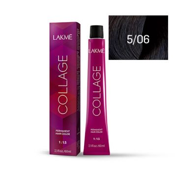 Lakme Collage Vopsea de par permanenta 5/06 saten deschis natural cald 60ml