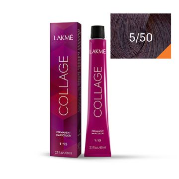 Lakme Collage Vopsea de par permanenta 5/50 saten deschis mahon 60ml