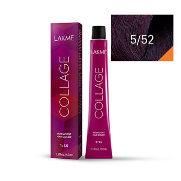 Lakme Collage Vopsea de par permanenta 5/52 saten deschis mahon violet 60ml