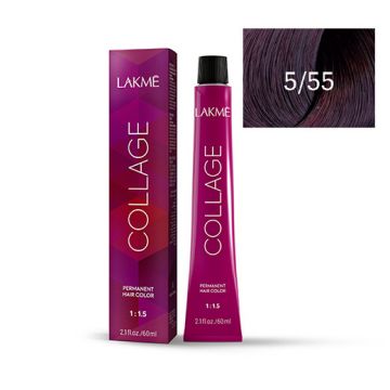 Lakme Collage Vopsea de par permanenta 5/55 saten deschis mahon intens 60ml