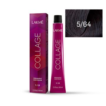 Lakme Collage Vopsea de par permanenta 5/64 saten deschis castaniu cupru 60ml