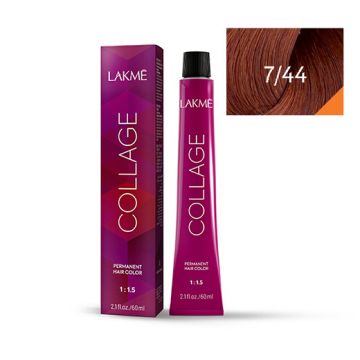 Lakme Collage Vopsea de par permanenta 7/44 blond mediu cupru 60ml