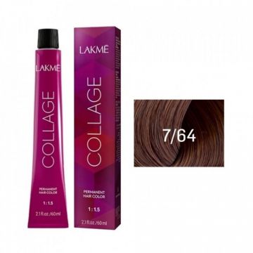 Lakme Collage Vopsea de par permanenta 7/64 blond mediu castaniu cupru 60ml