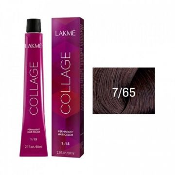 Lakme Collage Vopsea de par permanenta 7/65 blond mediu castaniu mahon 60ml