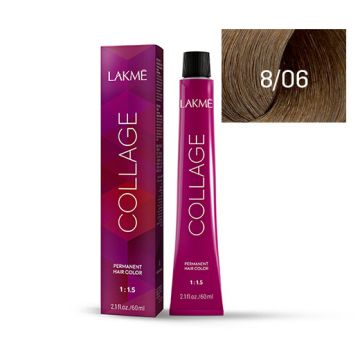 Lakme Collage Vopsea de par permanenta 8/06 blond deschis natural cald 60ml