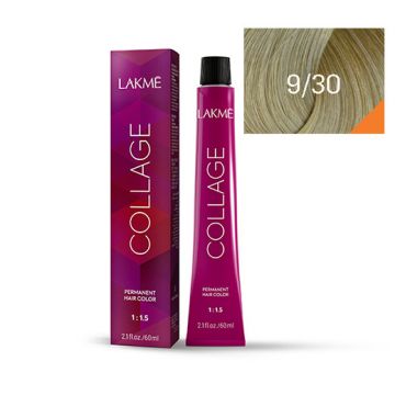 Lakme Collage Vopsea de par permanenta 9/30 blond foarte deschis auriu 60ml