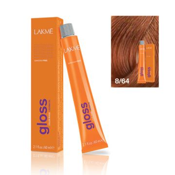 Lakme Gloss Vopsea de par demipermanenta fara amoniac blond deschis castaniu cupru 8/64 60ml