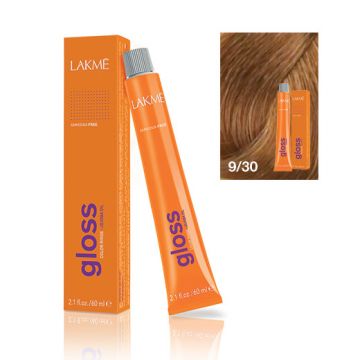 Lakme Gloss Vopsea de par demipermanenta fara amoniac blond foarte deschis auriu 9/30 60ml