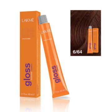 Lakme Gloss Vopsea de par demipermanenta fara amoniac blond inchis castaniu cupru 6/64 60ml