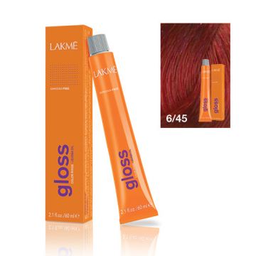 Lakme Gloss Vopsea de par demipermanenta fara amoniac blond inchis cupru mahon 6/45 60ml