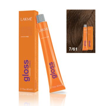 Lakme Gloss Vopsea de par demipermanenta fara amoniac blond mediu castaniu cenusiu 7/61 60ml