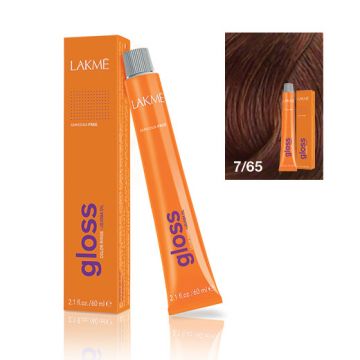 Lakme Gloss Vopsea de par demipermanenta fara amoniac blond mediu castaniu mahon 7/65 60ml