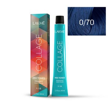 Lakme Vopsea profesionala permanenta pentru par 0/70 albastru Collage Mix Tone 60ml