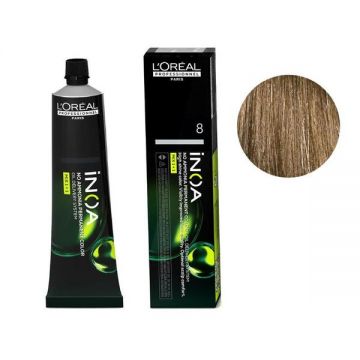 Vopsea de Par Demi-permanenta L'Oreal Professionnel Inoa 8 Light Blonde, 60 ml