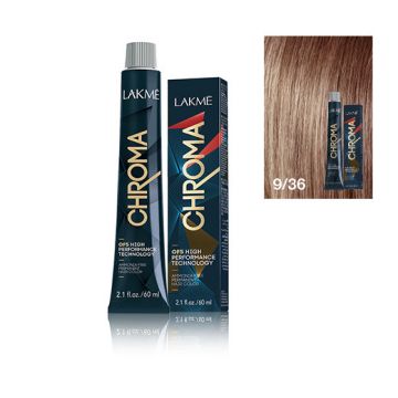 Lakme Chroma Vopsea de par permanenta fara amoniac blond foarte deschis auriu castaniu 9/36 60ml