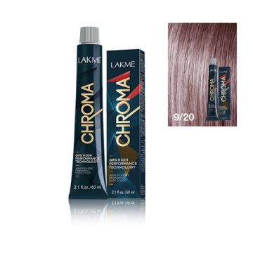 Lakme Chroma Vopsea de par permanenta fara amoniac blond foarte deschis violet 9/20 60ml