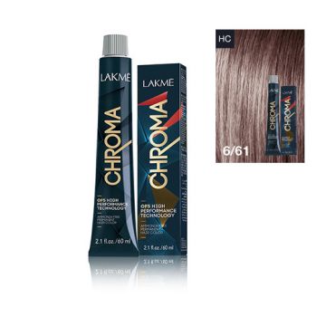 Lakme Chroma Vopsea de par permanenta fara amoniac blond inchis castaniu cenusiu 6/61 60ml