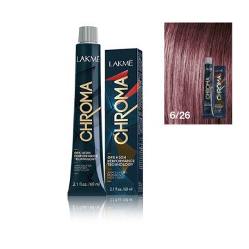 Lakme Chroma vopsea de par permanenta fara amoniac blond inchis violet castaniu 6/26 60ml